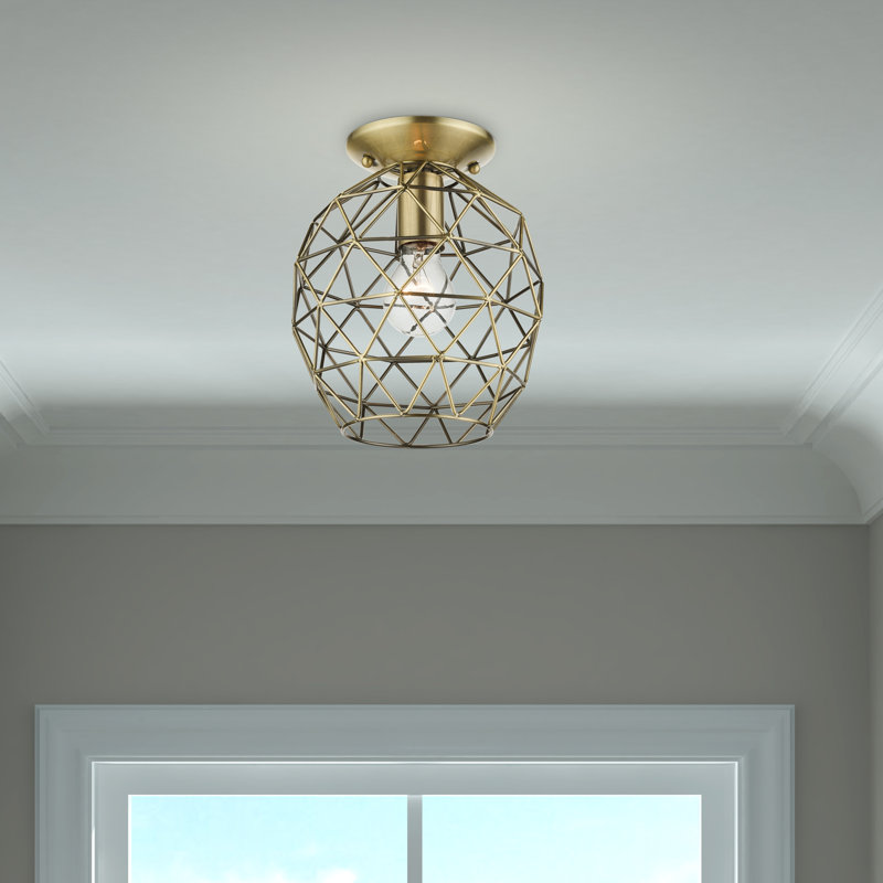 Plafonnier encastré 8 lumières Tinley, Laiton antique