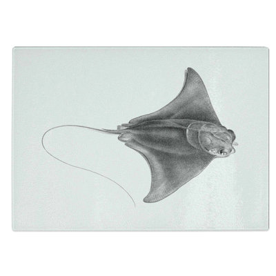 Glass Illustration of A Ray Fish Chopping Board