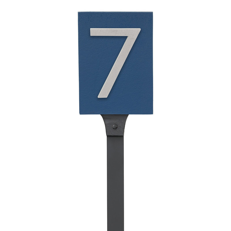 Enseigne d’adresse flottante sur 1 ligne, Gris, Aluminium brossé, Oui