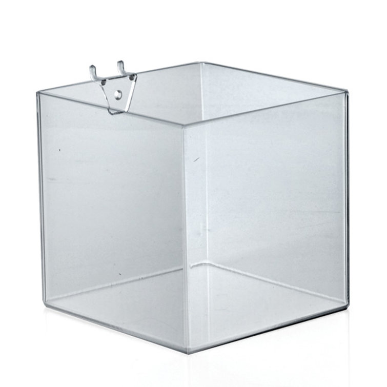 6" Cube Bin for Pegboard or Slatwall, 4-Pack