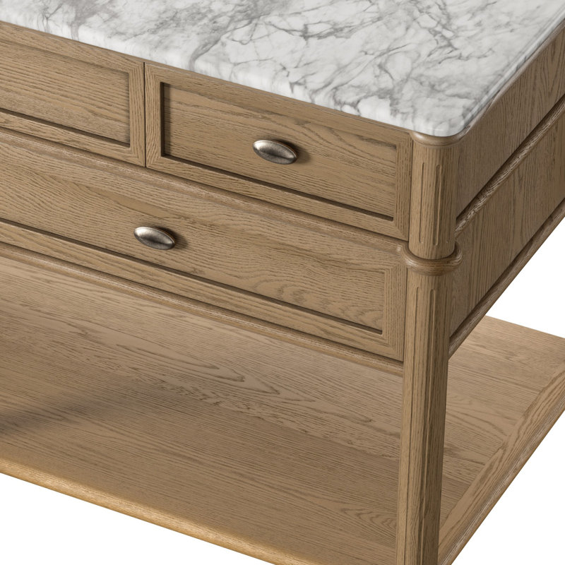Abidemi Mulry Single Wide Vanity, Washed Blonde Oak Veneer