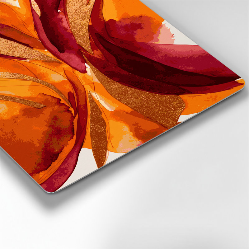 Abstrait aquarelle 54, art mural en métal brun, H 16 po x l 20 po