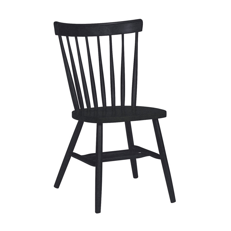 Delean Spindle Back Solid Wood Side Chair, Black
