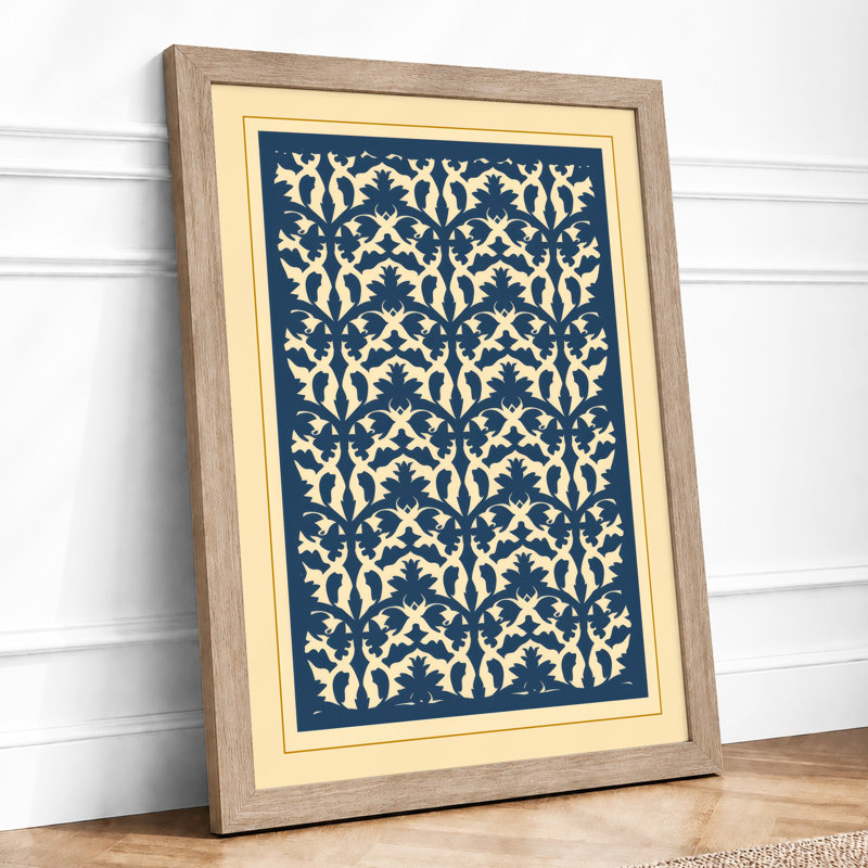Lattice Geometric - Framed Print, A1 - 84.1 x 59.4 cm, Oak