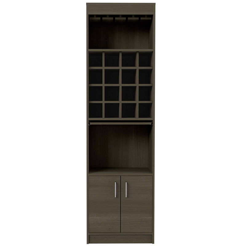 Armoire de bar 16 tablettes Smokey Oak, Chêne