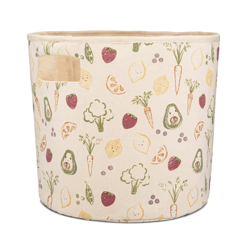 Clementine Fruits & Veggies Canvas Storage Bin