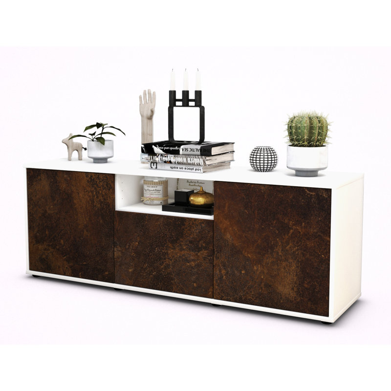 Wygant Unfinished TV Stand for TVs up to 60, Rust / Matte White
