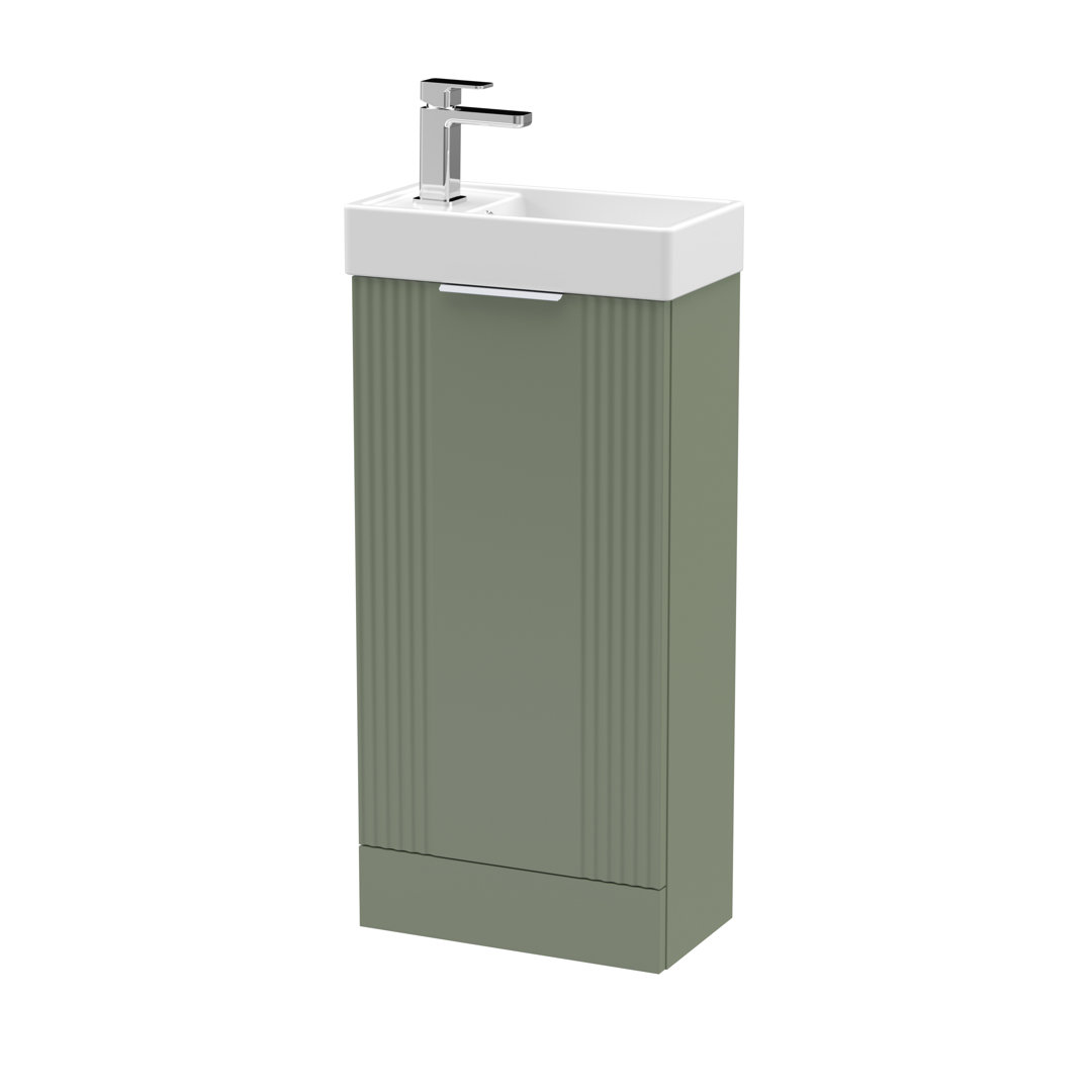 Deco Compact 400mm Single Bathroom Vanity with Drop In Vitreous China Basin