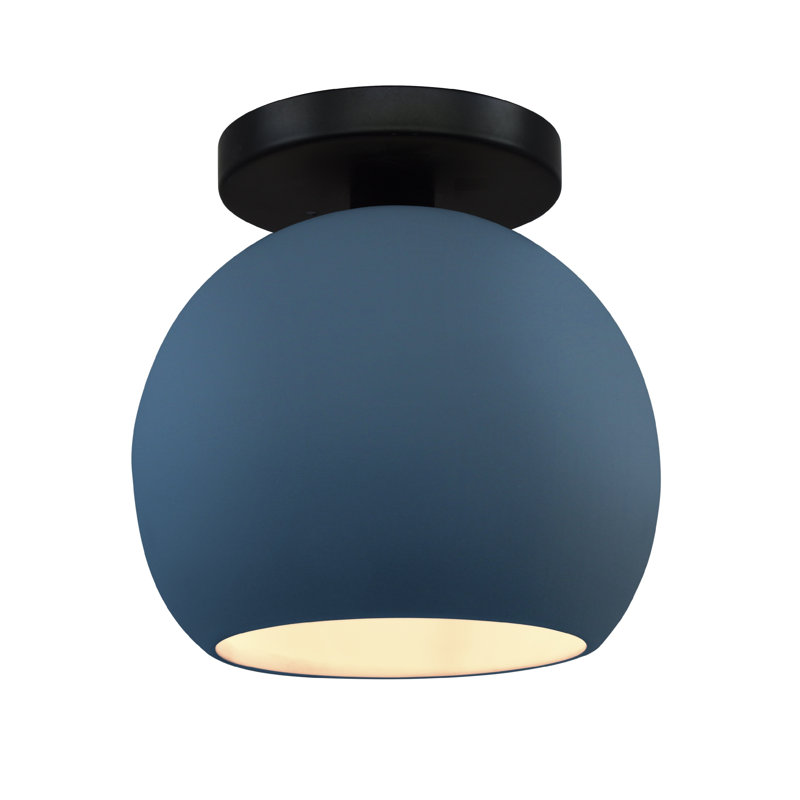 Radiance Ceramic Semi Flush Mount, 9" H x 10" W x 10" D, Midnight Sky/Matte White, Matte Black