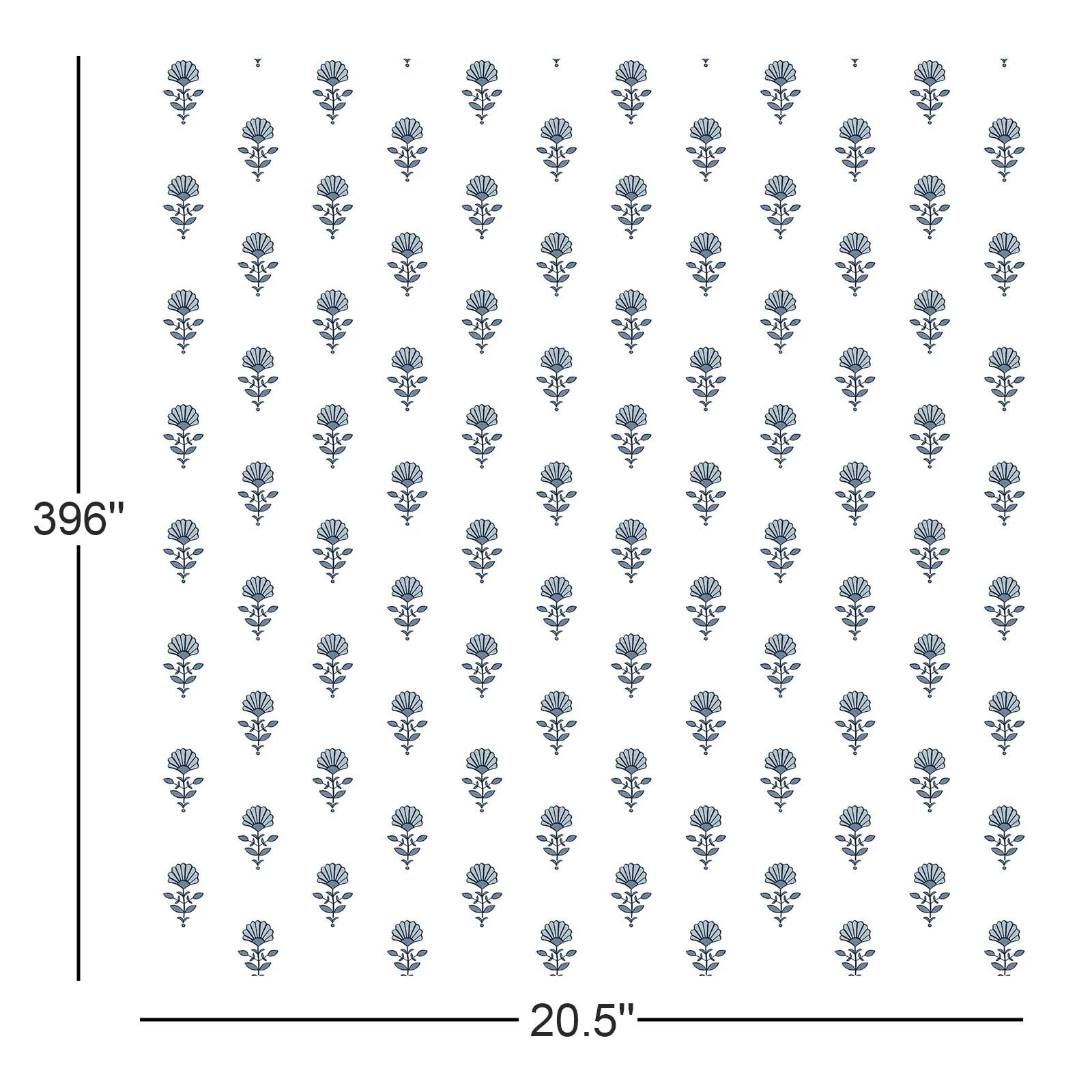 Floral Wallpaper, Blue Heather