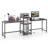 97 Inch Two Person Desk Double Computer Desk With Power Outlets Printer Stand