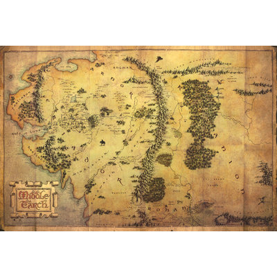 «ACHETER DES ARTS POUR MOINS» sous licence officielle affiche d'art de la Terre du Milieu 24 po x 36 po, impression décorative - papier à affiche - prête à encadrer