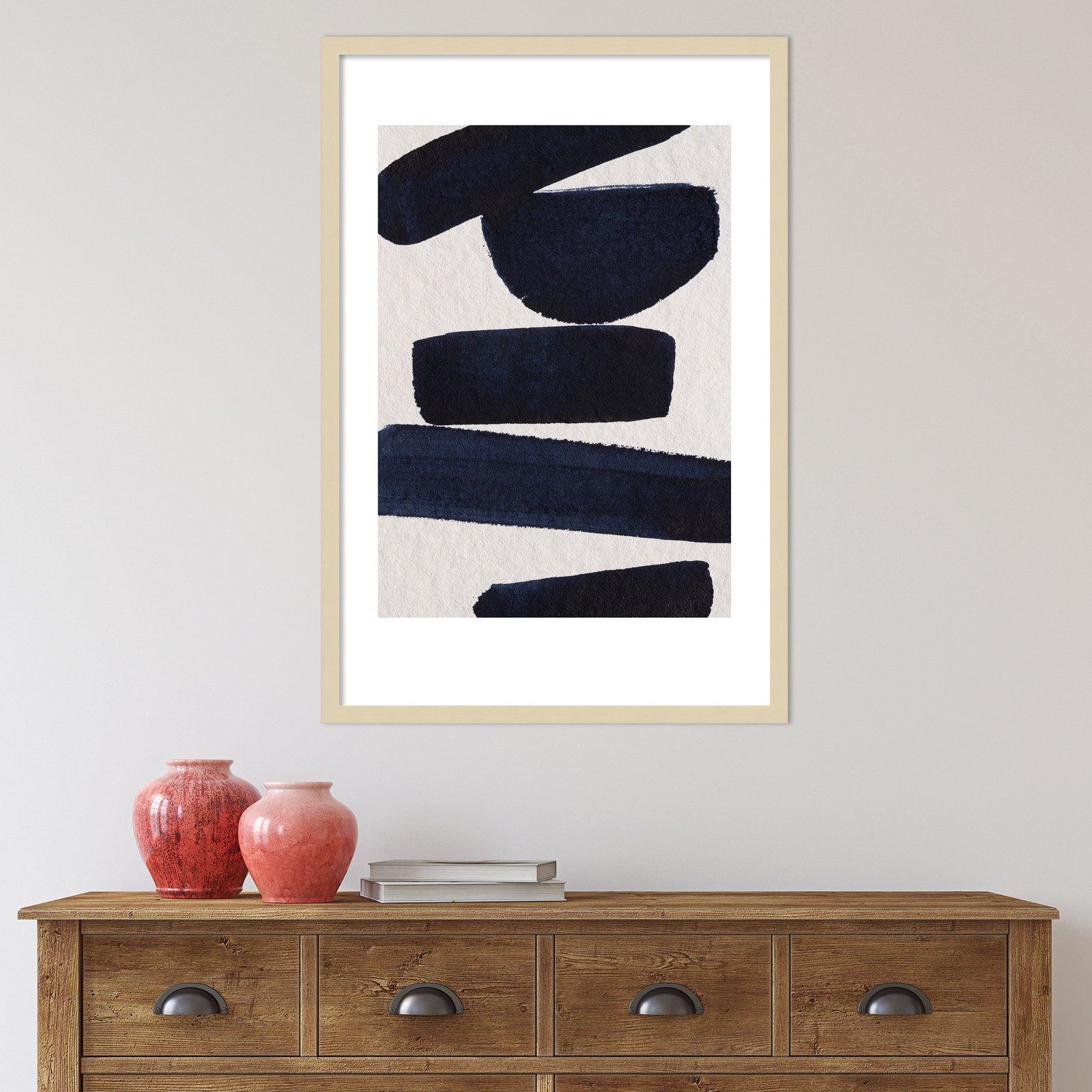 Japandi 5 by Simon West, Brown, 34.6" H x 23.4" W x 0.88" D