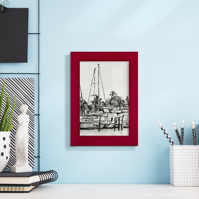 Turaco Neutral Tropics IV, encadré sur papier, H 6 po x l 4 po x P 1 po, Rouge