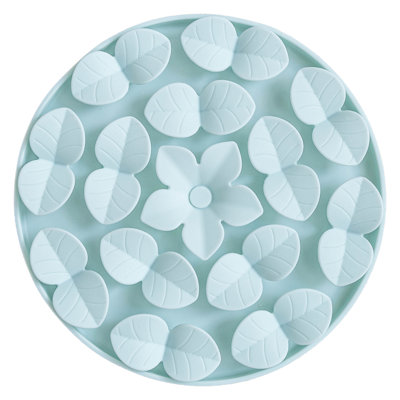 Dexypaws: Enrichment Snuffle Mat: Sky Blue Circle - Textured Dog Feeding Pad, Food Grade Silicone, Spread Food & Treats, Pet Soothing, Suction Back