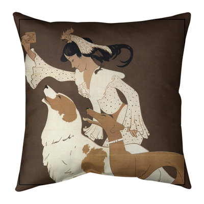 Auguste Roubille Faux Suede Reversible Throw Pillow