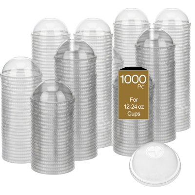 Cold Cup, Dome Lids for 12-24oz Clear Cup (PET), 98mm, 1000-Pack