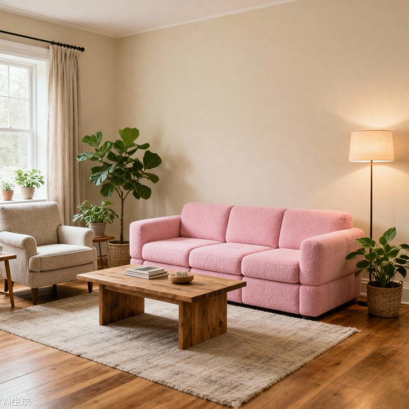 Canapé-lit moderne avec 2 coussins, canapé-lit convertible en tissu rembourré de mousse, matelas pliant pleine grandeur de 15 po pour le salon, le lit d'invité, la salle de jeux, aucun assemblage requis, rose (ancien numéro de référence: W1885P230384)