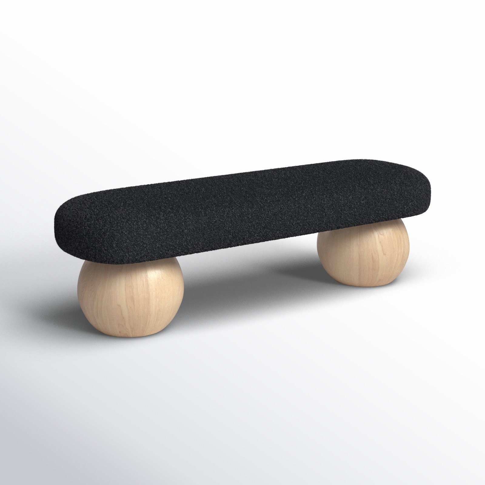 Bowie 60" Bedroom Bench, Black, Natural