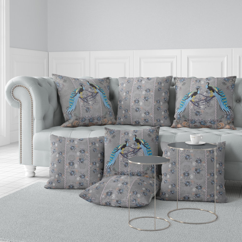 Abstract Square Cushion, 46cm H x 46cm W, Grey