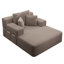 Luxueuse chaise longue en velours côtelé moelleux avec 3 coussins, canapé-lit convertible 2 en 1 et pochette de rangement, conception sans cadre et mousse de compression, aucun assemblage requis, pour les petits espaces, le salon, l’appartement-1745528825
