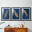 Golden Feather I - reproduction sur mesure encadrée de qualité supérieure mate - 3 pièces-1795947245-1795947247