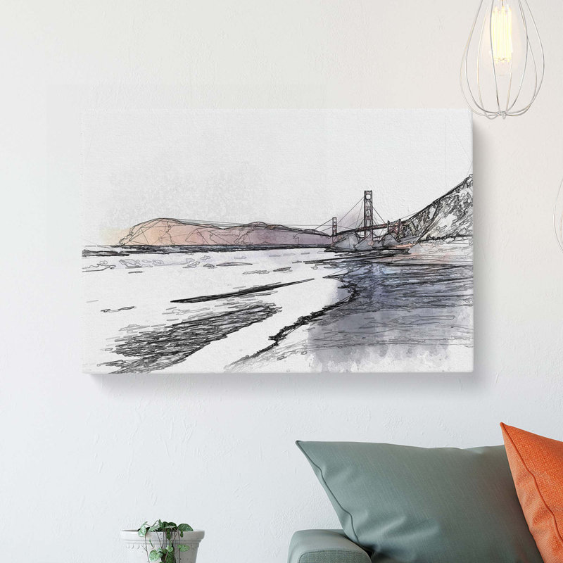 Golden Gate Bridge in San Francisco - Wrapped Canvas, 40cm H x 60cm W x 3cm D