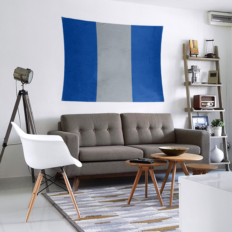 Tapisserie de polyester St. Louis, H 27,5 po x l 37,5 po, Bleu royal / gris / bleu royal