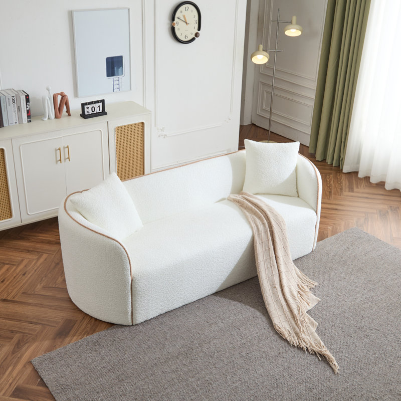 Canapé courbé d'extérieur de 82 po Coral, 3 places, salons, chambres, bureau, blanc, canapé d'extérieur