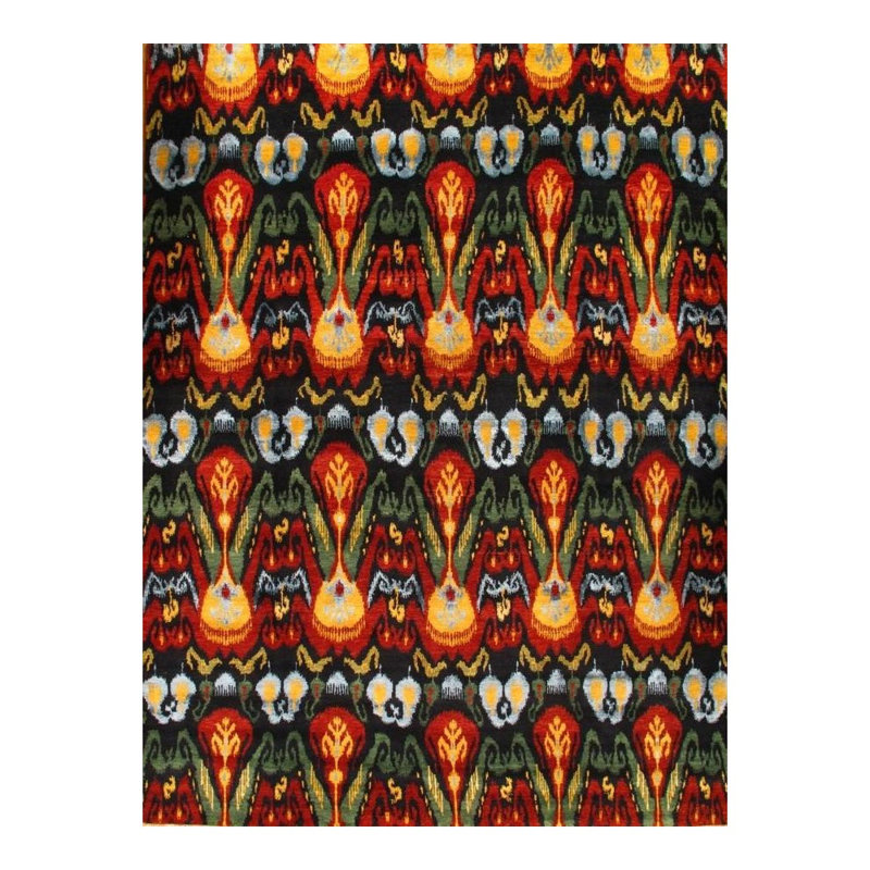 Ikat Area Rug, Rectangle 6' x 9'