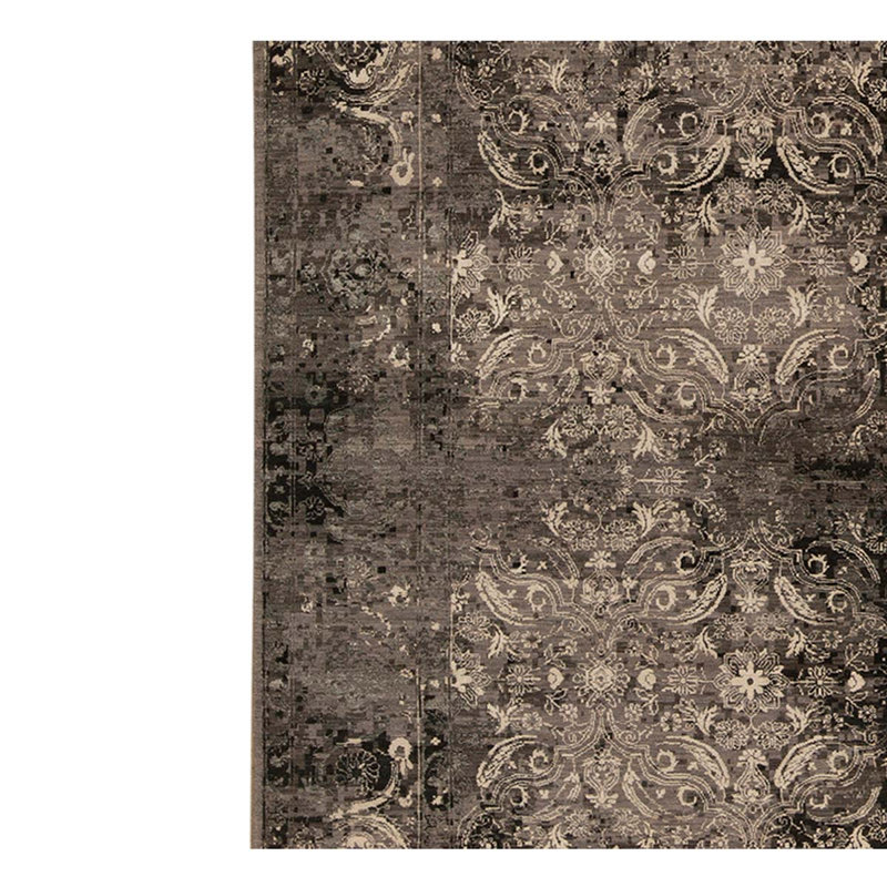 Tapis brun clair / taupe de haute qualité noué à la main