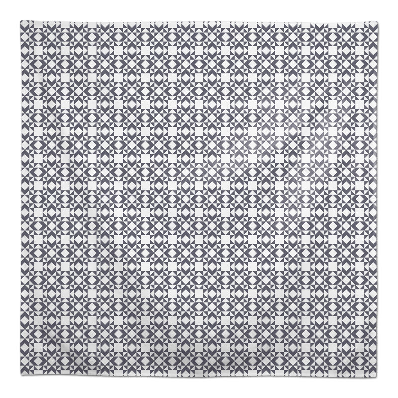 Nappe carrée en polyester à motif géométrique, Gris foncé