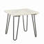 Modern Elegance White Marble End Table with Black Finish Legs, Perfect for Luxury Living Room Decor and Functionality.-2049036695-2049036693