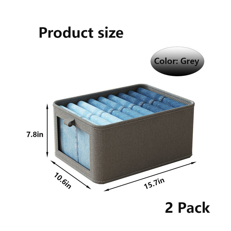 Bac de rangement en tissu Rebrilliant, gris