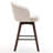 Allis Mid-Century Modern Chenille Fabric Counter Stool, Upholstered Swivel Barstool With Wood Legs, Counter Height Stool with Wingback, Footrest, For Kitchen Island Bar Counter, Beige, Single-1858234491-1855512861