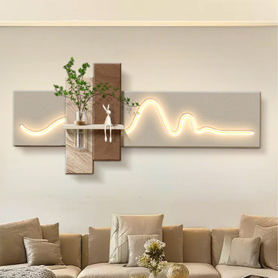 47.24"Cream-Style Three-dimensional Sandstone Decorative Painting With Hydroponic Plants