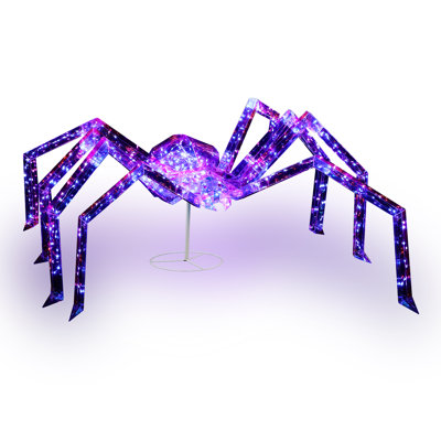 3Ft  Halloween Lighted Spider With 340 Lights Outdoor Decoration