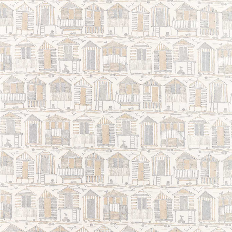 Beach Huts Fabric, Driftwood