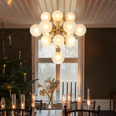 Scituate 19 - Light Dimmable Tiered Modern Glass Bubble Chandelier