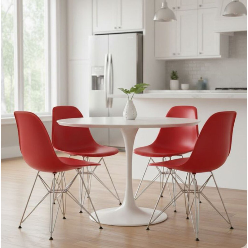 Chaise d'appoint en plastique Renna, Rouge