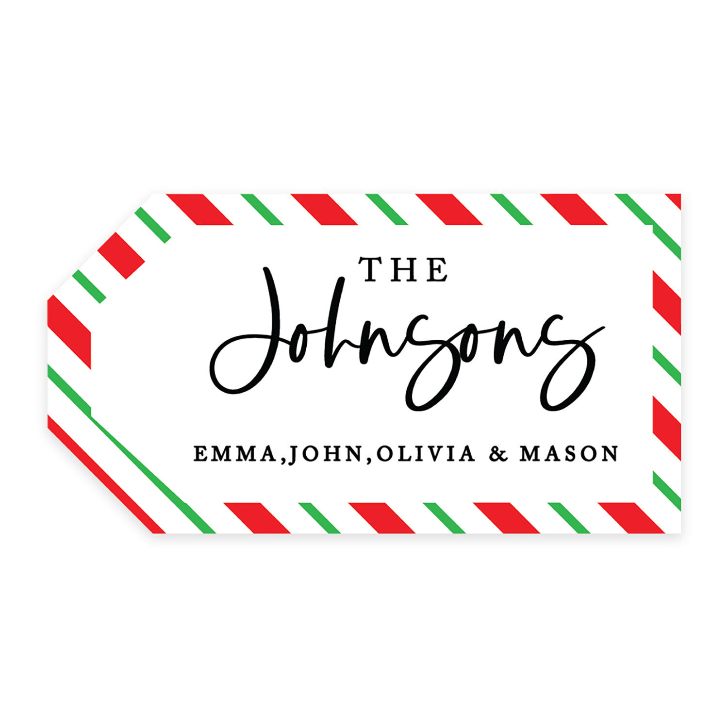 The Holiday Aisle® Custom Self Adhesive Classic Candy Cane Stripes  Christmas Name Labels