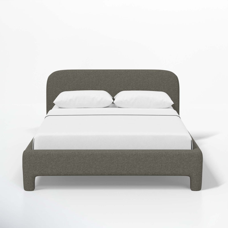 Illy Upholstered Standard Bed, Twin, Zuma Charcoal Textured Linen