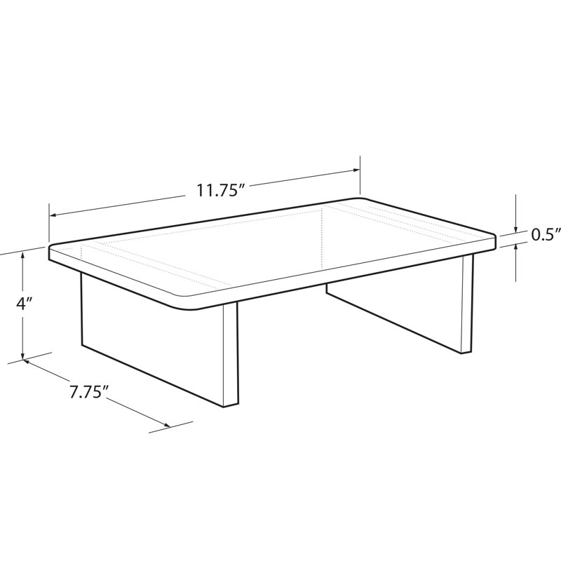 Clear Acrylic Desktop Monitor Stand with Rubber Bumpers