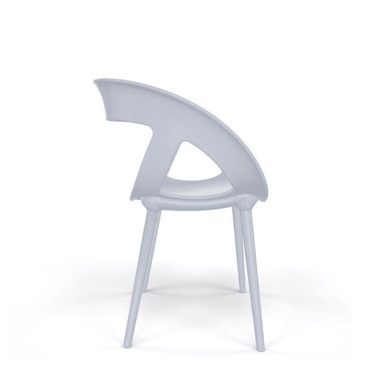 Fauteuil de salle à manger Moema, Gris perle