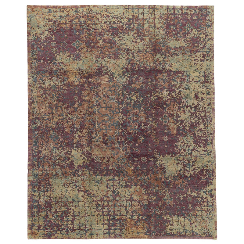 Distressed Grid Traditional Maroon