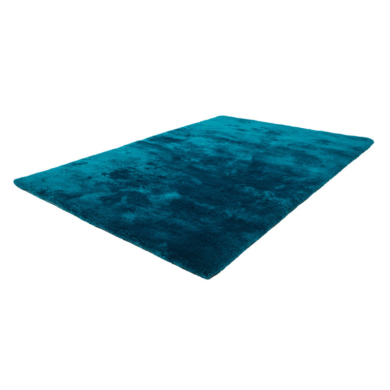 Curacao Abstract Hand Tufted Area Rug, Rectangular 60 x 110cm, Petrol
