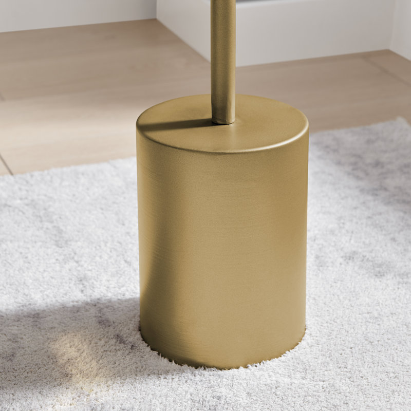 Julianna Midcentury Modern Accent Table with Gold Metal Base and Genuine Marble Tabletop