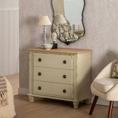 Lorelle Solid Wood 80cm W 3 - Drawer Chest of Drawers