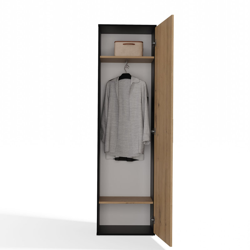 Hyland 1 Door Laminate Wardrobe, Anthracite/Artisan