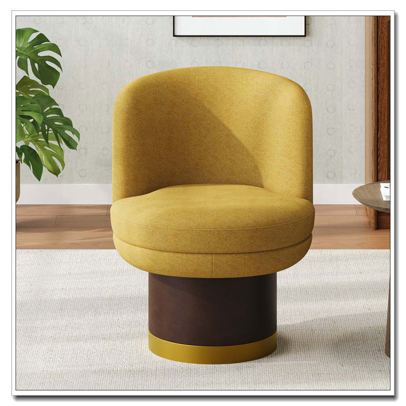 360°Swivel Accent Chair, Yellow